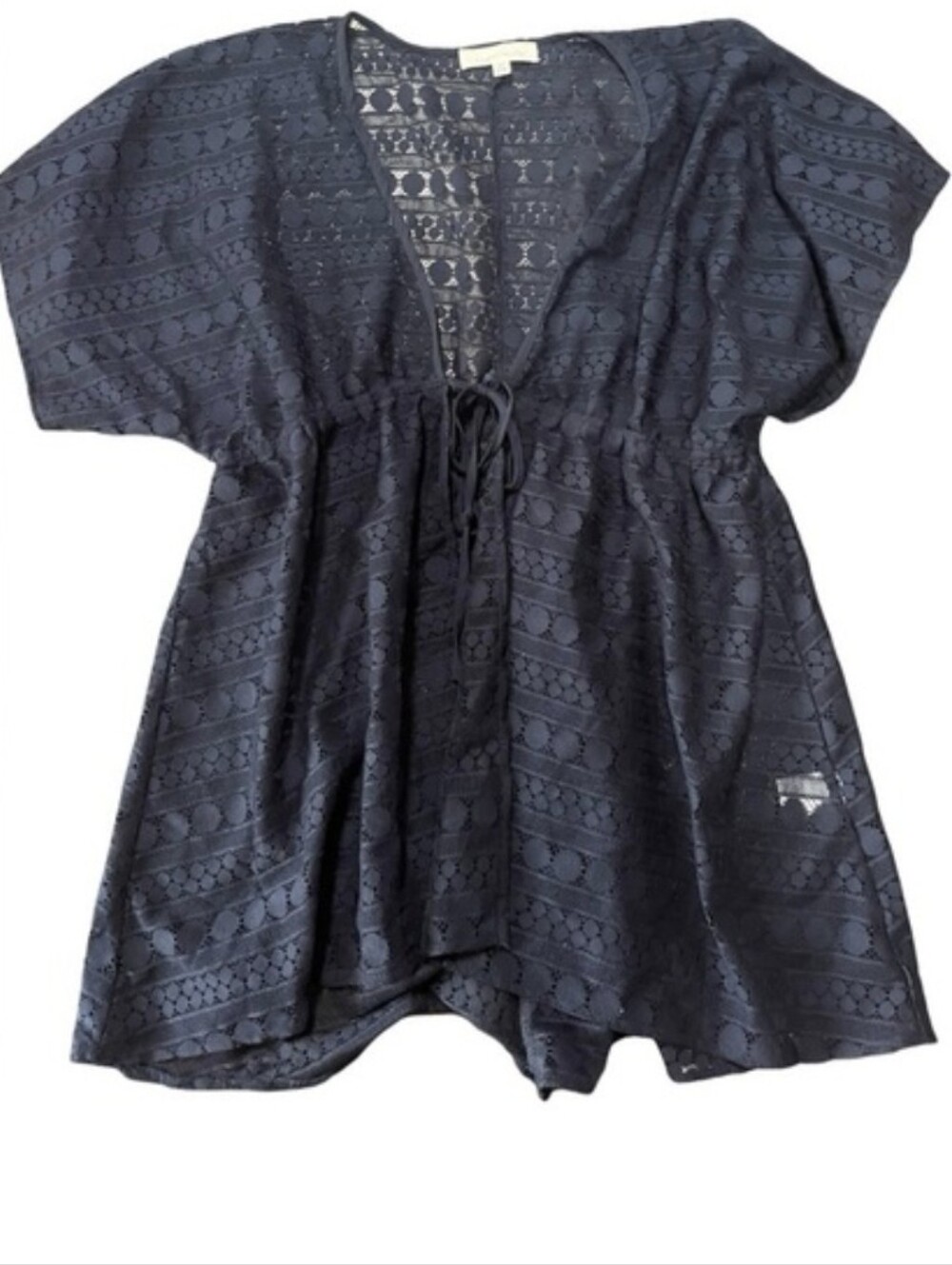 Francesca's Navy Lace Overlay Cover-Up Top Size S/M NwT